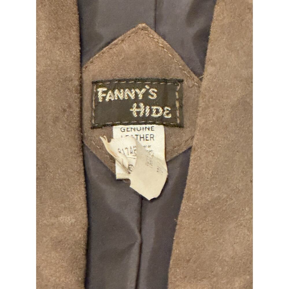 Vtg Fanny’s Hide Women's Western Style Cowgirl Suede Leather Jacket With Fringes - Picture 4 of 13